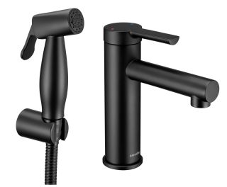 Смеситель для раковины Swedbe Diana 1060B с гигиенической лейкой чёрный